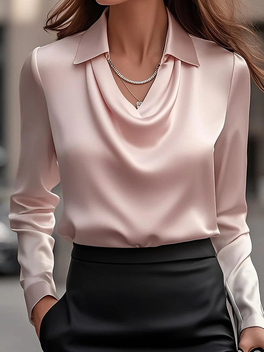 Elegancka, minimalistyczna koszula damska bez kołnierzyka