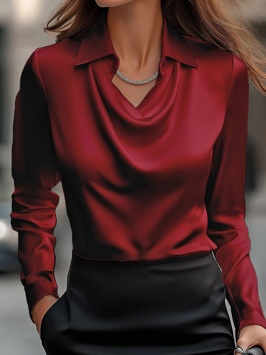 Elegancka, minimalistyczna koszula damska bez kołnierzyka