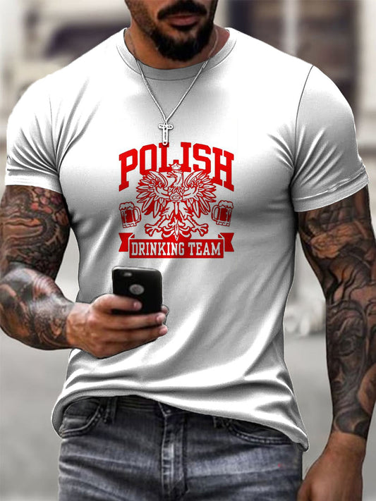 Męska koszulka z motywem orła polskiego w stylu abstrakcyjnym