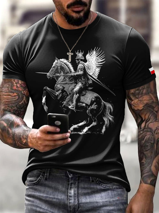 Drukowane Vintage Fashion luźne Koszulka z krótkim rękawem