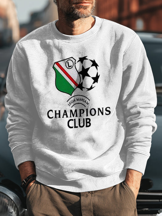 Męski Vintage Polski Warszawski Klub Piłkarski Odznaka Bluza