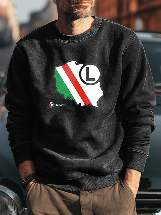 Męski Vintage Polski Warszawski Klub Piłkarski Odznaka Bluza