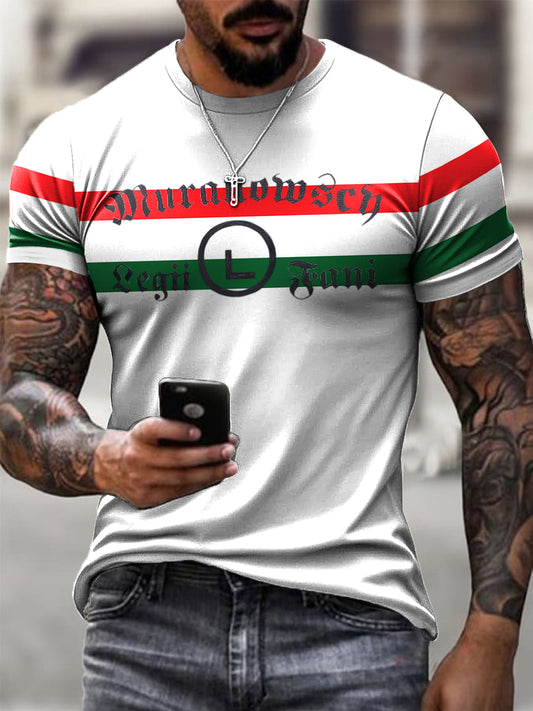 Męski Vintage Polski Warszawski Klub Piłkarski Odznaka T-shirt