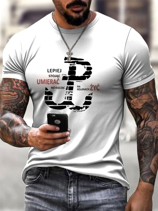 Męska polska kotwica Design Art Print Casual T-Shirt