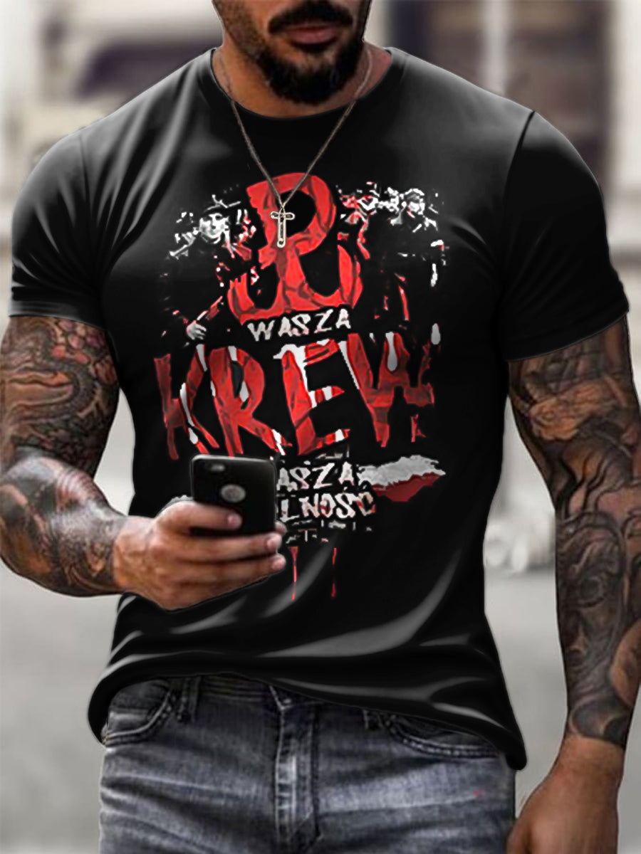 Męska polska legendarna historia wzór artystyczny nadruk casual T-Shirt