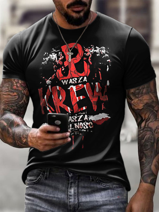 Męska polska legendarna historia wzór artystyczny nadruk casual T-Shirt