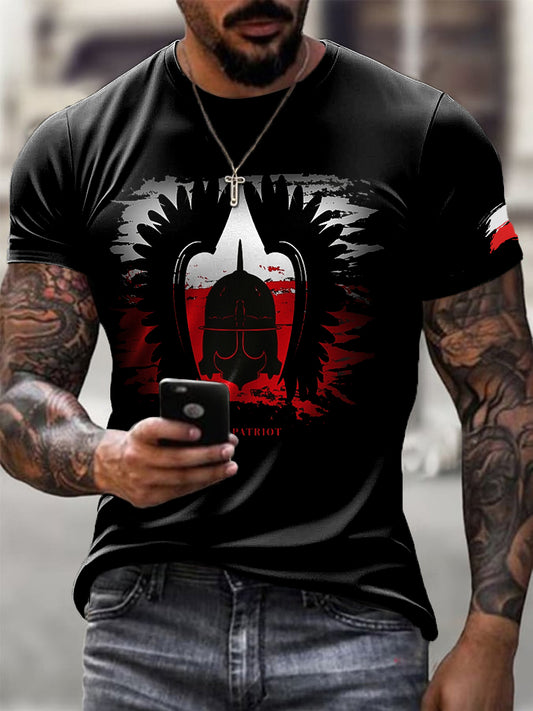 Męska polska kawaleria abstrakcyjna sztuka drukowana Casual T-Shirt