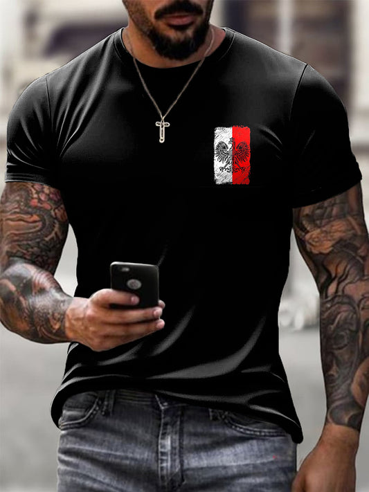 Męska flaga Polski Casual T-Shirt