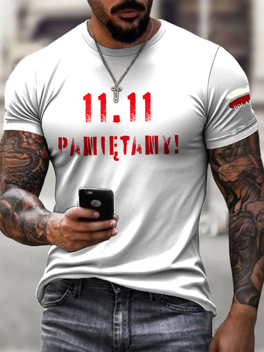 Męski Dzień Niepodległości Polski Casual T-Shirt