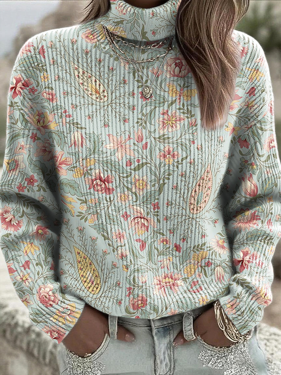Damski sweter golfowy w stylu vintage Paisley