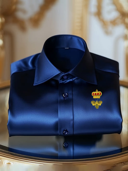 Męska biznesowa luksusowa koszula z długim rękawem w stylu biznesowym