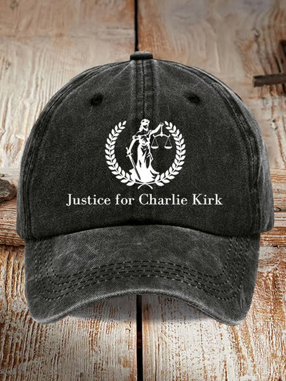 Pamiątkowy kapelusz z nadrukiem unisex Charlie Kirk