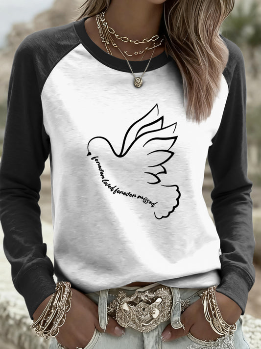 Damskie Zaduszki Biały Dove Casual Sweter z długim rękawem