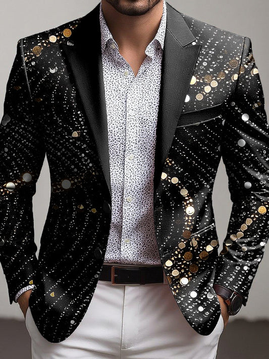 Męskie Vintage Cekined Business Party Blazer