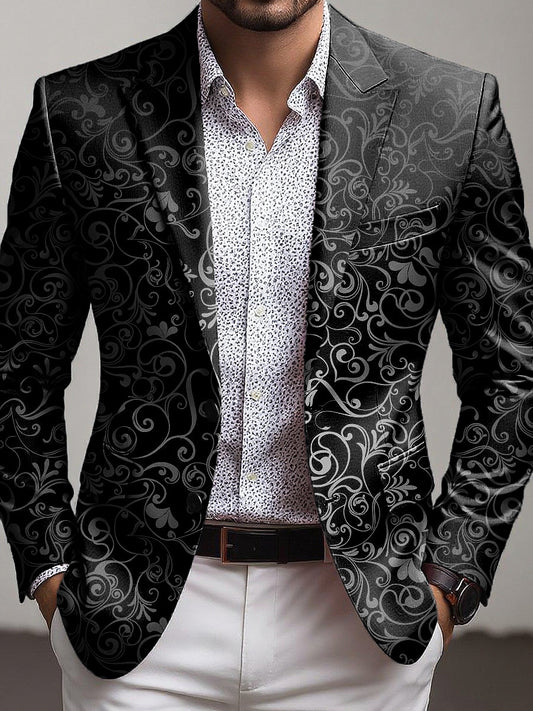 Męski Vintage Abstrakcyjny Stripe Biznes Casual Blazer