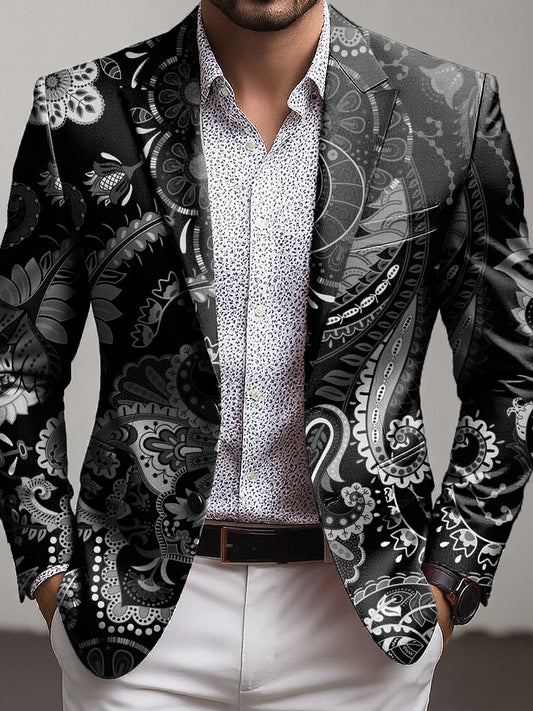 Męski Vintage Paisley Biznes Casual Blazer