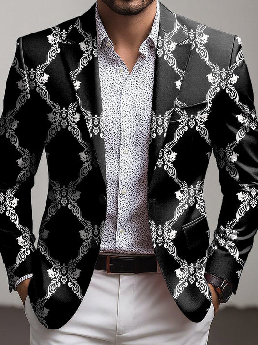 Męski Vintage Geometryczny Biznes Casual Blazer