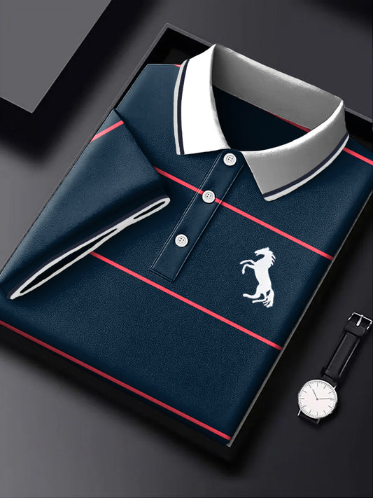 Męska koszulka polo w paski w stylu vintage
