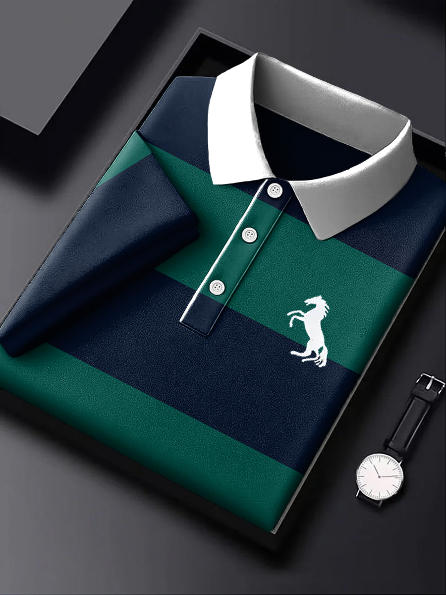 Męska koszulka polo w paski w stylu vintage
