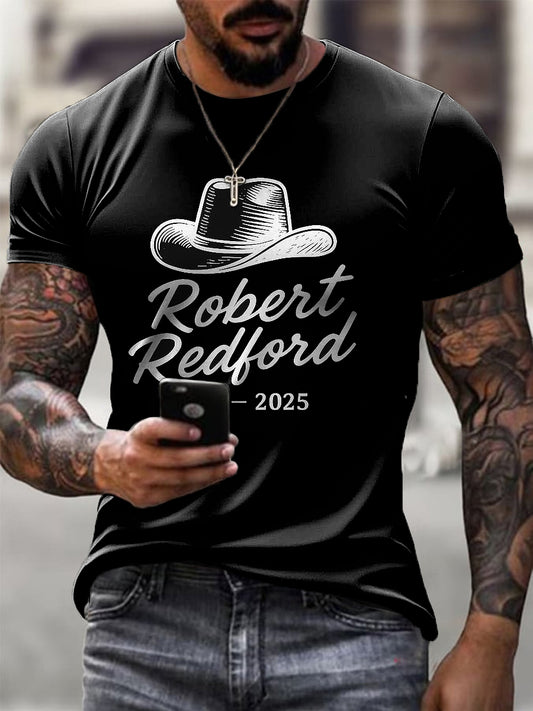 Męskie Retro Western Tribute pamiątkowy T-Shirt